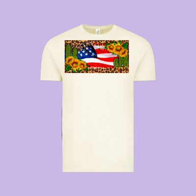 Usa Flag And Cactus License Plate Vintage Tee Designed By Hra Design Shop