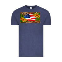 Vintage Denim usa flag and cactus license plate Vintage Tee - HRA Design Shop