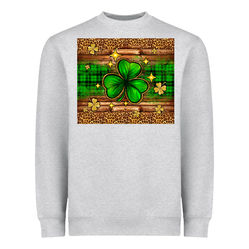 St. Patrick's Day Shamrock Leopard Heavyweight Sweatshirt by Neo Western | Teevron