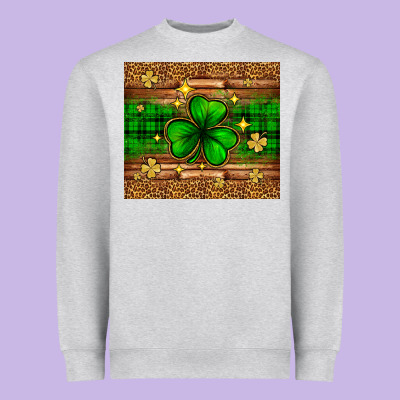 St. Patrick's Day Shamrock Leopard Heavyweight Sweatshirt Designed By Neo Western