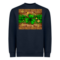 Navy St. Patrick's Day shamrock leopard Heavyweight Sweatshirt - Neo Western