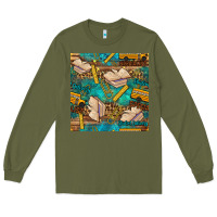 Army Green student delivery specialist seamless pattern Long Sleeve Tee - BundleAndBundleShop