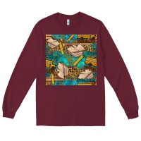 Burgundy student delivery specialist seamless pattern Long Sleeve Tee - BundleAndBundleShop