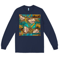 Navy student delivery specialist seamless pattern Long Sleeve Tee - BundleAndBundleShop