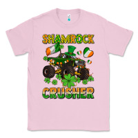 Bubblegum Pink shamrocks crusher monster truck with shamrocks Classic Tee - AdoDesignShop