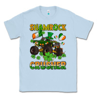Dusty Blue shamrocks crusher monster truck with shamrocks Classic Tee - AdoDesignShop