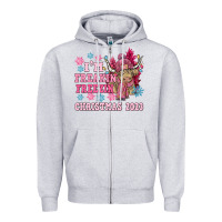 Heather Grey i'm freakin freezin christmas 2023 Zipper Hoodie - NancyCooperArtShop