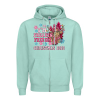 Seafoam i'm freakin freezin christmas 2023 Zipper Hoodie - NancyCooperArtShop