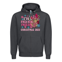 Smoke i'm freakin freezin christmas 2023 Zipper Hoodie - NancyCooperArtShop
