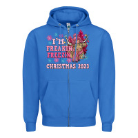 True Royal i'm freakin freezin christmas 2023 Zipper Hoodie - NancyCooperArtShop