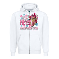 White i'm freakin freezin christmas 2023 Zipper Hoodie - NancyCooperArtShop