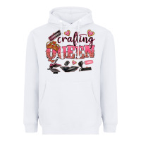 White crafting queen Heavyweight Hoodie - NancyCooperArtShop