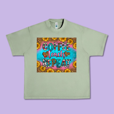 Coffee Teach Repeat Urban Heavy Tee Designed By Hra Design Shop