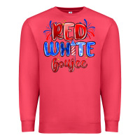 Cardinal red white boujee Premium Sweatshirt - MaliasSmallBusiness