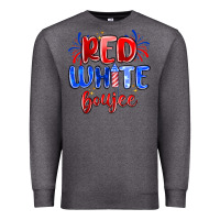 Charcoal Heather red white boujee Premium Sweatshirt - MaliasSmallBusiness