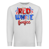 Dove Grey red white boujee Premium Sweatshirt - MaliasSmallBusiness