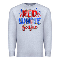 Heather Grey red white boujee Premium Sweatshirt - MaliasSmallBusiness