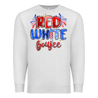 Oatmeal Heather red white boujee Premium Sweatshirt - MaliasSmallBusiness