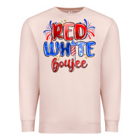 Pale Pink red white boujee Premium Sweatshirt - MaliasSmallBusiness