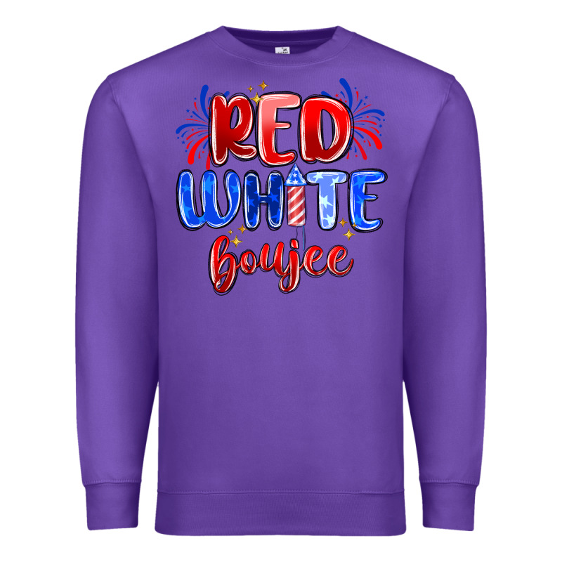 Red White Boujee Premium Sweatshirt by MaliasSmallBusiness | Teevron