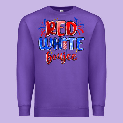 Red White Boujee Premium Sweatshirt Designed By Maliassmallbusiness