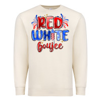 Sandshell red white boujee Premium Sweatshirt - MaliasSmallBusiness
