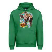 Emerald Happy Easter Day Rodeo Urban Hoodie - NancyCooperArtShop