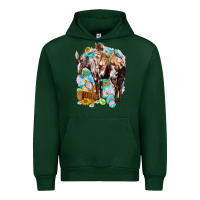 Foreset Green Happy Easter Day Rodeo Urban Hoodie - NancyCooperArtShop