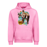 Fuchsia Pink Happy Easter Day Rodeo Urban Hoodie - NancyCooperArtShop