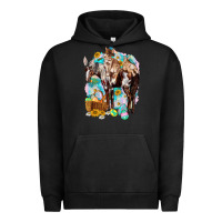 Pigment Black Happy Easter Day Rodeo Urban Hoodie - NancyCooperArtShop