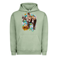 Pigment Oil Green Happy Easter Day Rodeo Urban Hoodie - NancyCooperArtShop
