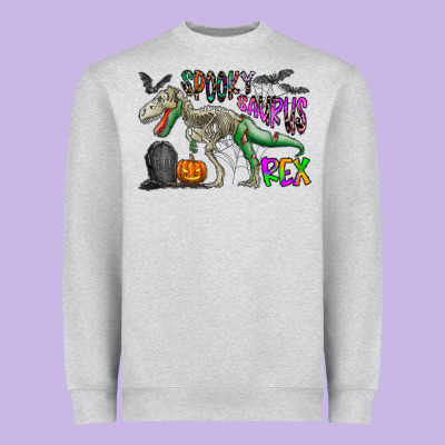 Spooky Saurus Rex Heavyweight Sweatshirt Designed By Cowhidedigitalart