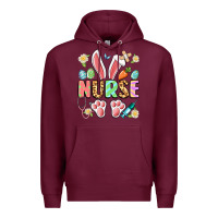 Burgundy easter nurse bunny Premium Hoodie - Artiststas