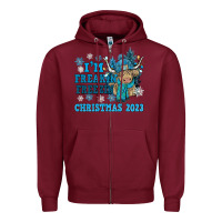 Burgundy i'm freakin freezin christmas 2023 Zipper Hoodie - NancyCooperArtShop