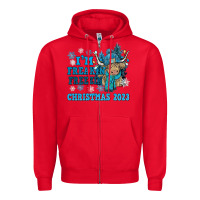 Red i'm freakin freezin christmas 2023 Zipper Hoodie - NancyCooperArtShop
