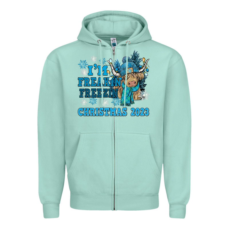 I'm Freakin Freezin Christmas 2023 Zipper Hoodie by NancyCooperArtShop | Teevron