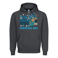 Smoke i'm freakin freezin christmas 2023 Zipper Hoodie - NancyCooperArtShop