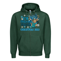 Sports Green i'm freakin freezin christmas 2023 Zipper Hoodie - NancyCooperArtShop