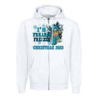 White i'm freakin freezin christmas 2023 Zipper Hoodie - NancyCooperArtShop