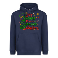 Navy joy hope love peace christmas Heavyweight Hoodie - MaliasSmallBusiness
