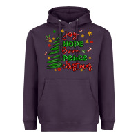 Plum joy hope love peace christmas Heavyweight Hoodie - MaliasSmallBusiness