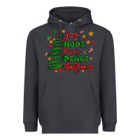 Joy Hope Love Peace Christmas Heavyweight Hoodie | Teevron