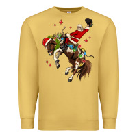 Antique Gold christmas cowboy santa Premium Sweatshirt - MaliasSmallBusiness