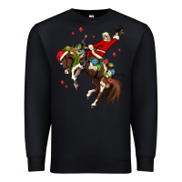 Black christmas cowboy santa Premium Sweatshirt - MaliasSmallBusiness