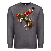 Charcoal Heather christmas cowboy santa Premium Sweatshirt - MaliasSmallBusiness