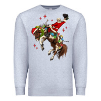 Heather Grey christmas cowboy santa Premium Sweatshirt - MaliasSmallBusiness