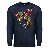 Navy christmas cowboy santa Premium Sweatshirt - MaliasSmallBusiness