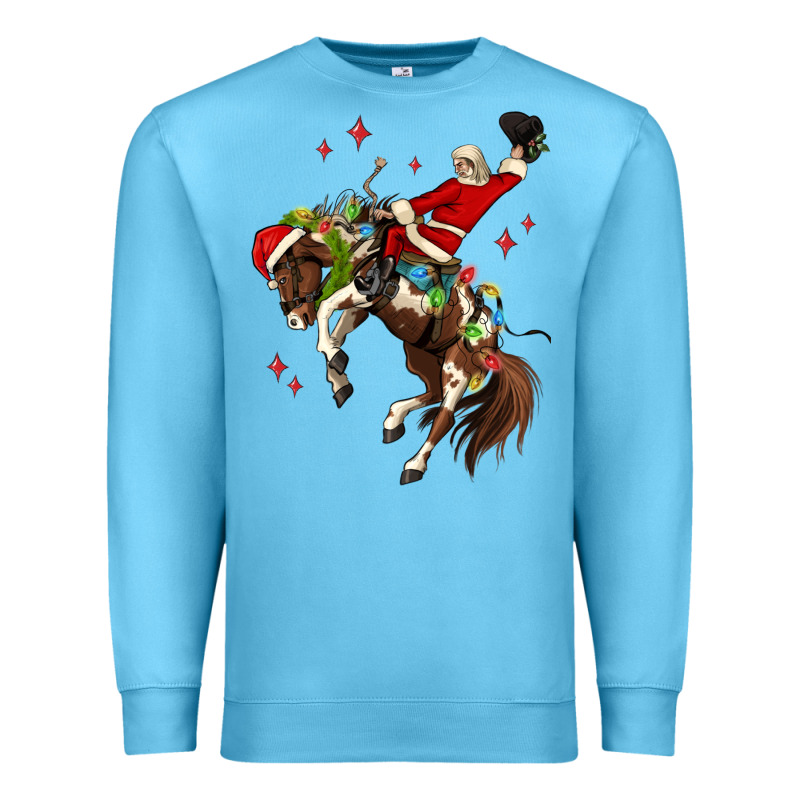 Christmas Cowboy Santa Premium Sweatshirt by MaliasSmallBusiness | Teevron