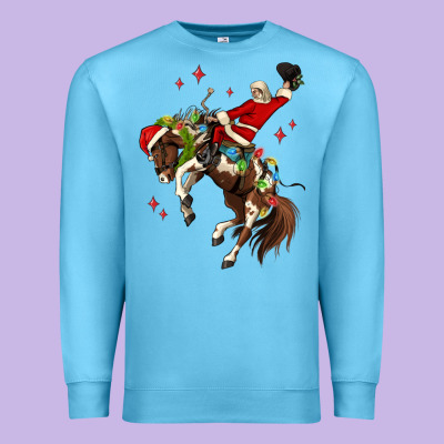 Christmas Cowboy Santa Premium Sweatshirt Designed By Maliassmallbusiness