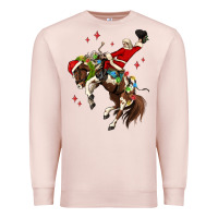 Pale Pink christmas cowboy santa Premium Sweatshirt - MaliasSmallBusiness
